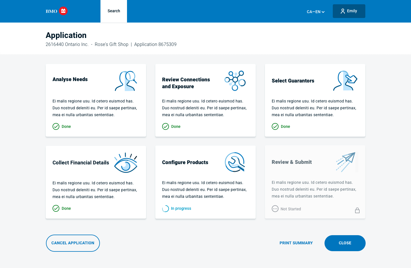 Application Dashboard